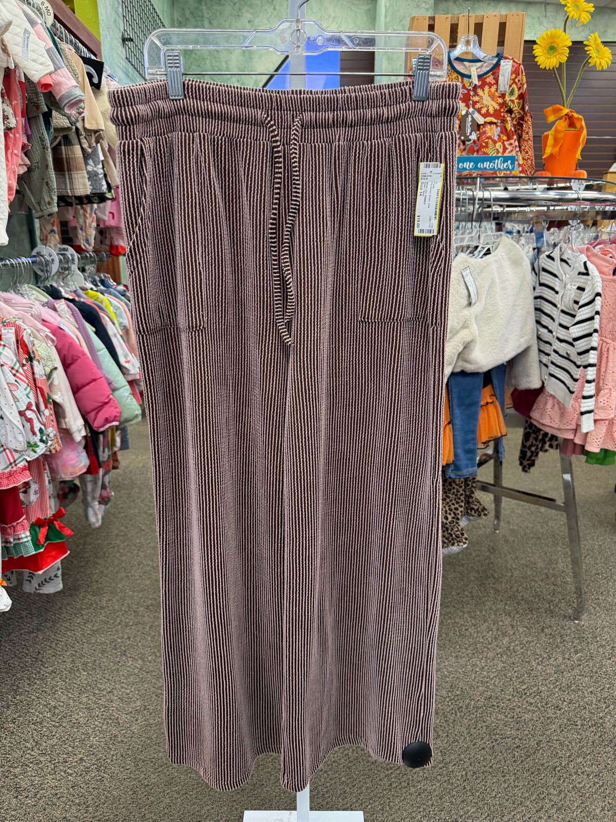 Pre-owned Sewn + Seen Brown Pink Size 14 Pants