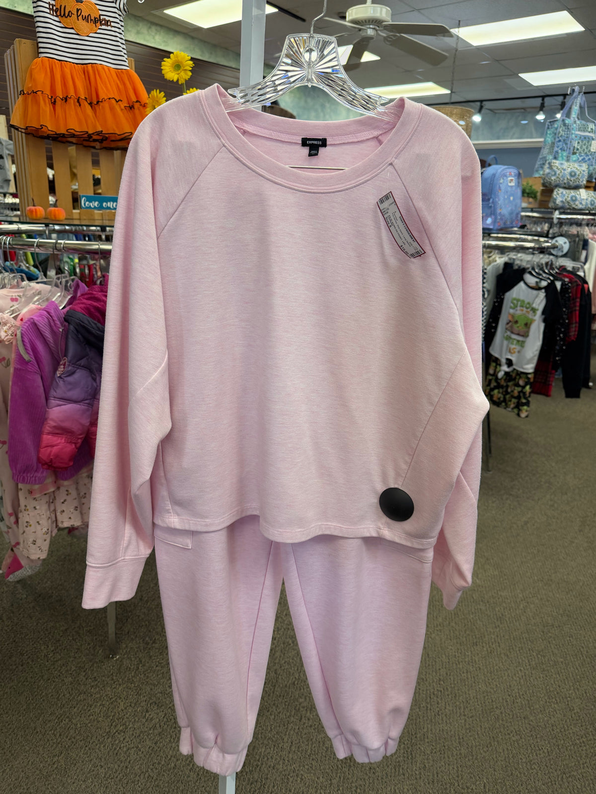 Pre-owned EXPRESS Pink blend Dr Size 8 Long Sleeve PantSet