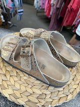 Pre-owned BIRKENSTOCK Gold animal Size 10 Designer Sandal