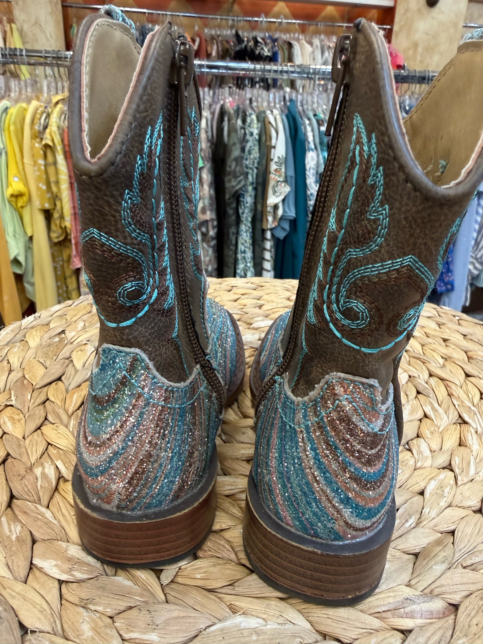 Pre-owned ROPER Teal blend Brown Shoe Size 6 Girls Boot