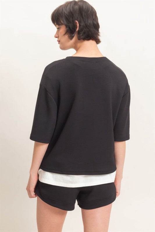 New DOUBLE ZERO Black Size: S Short Sleeve Blouse