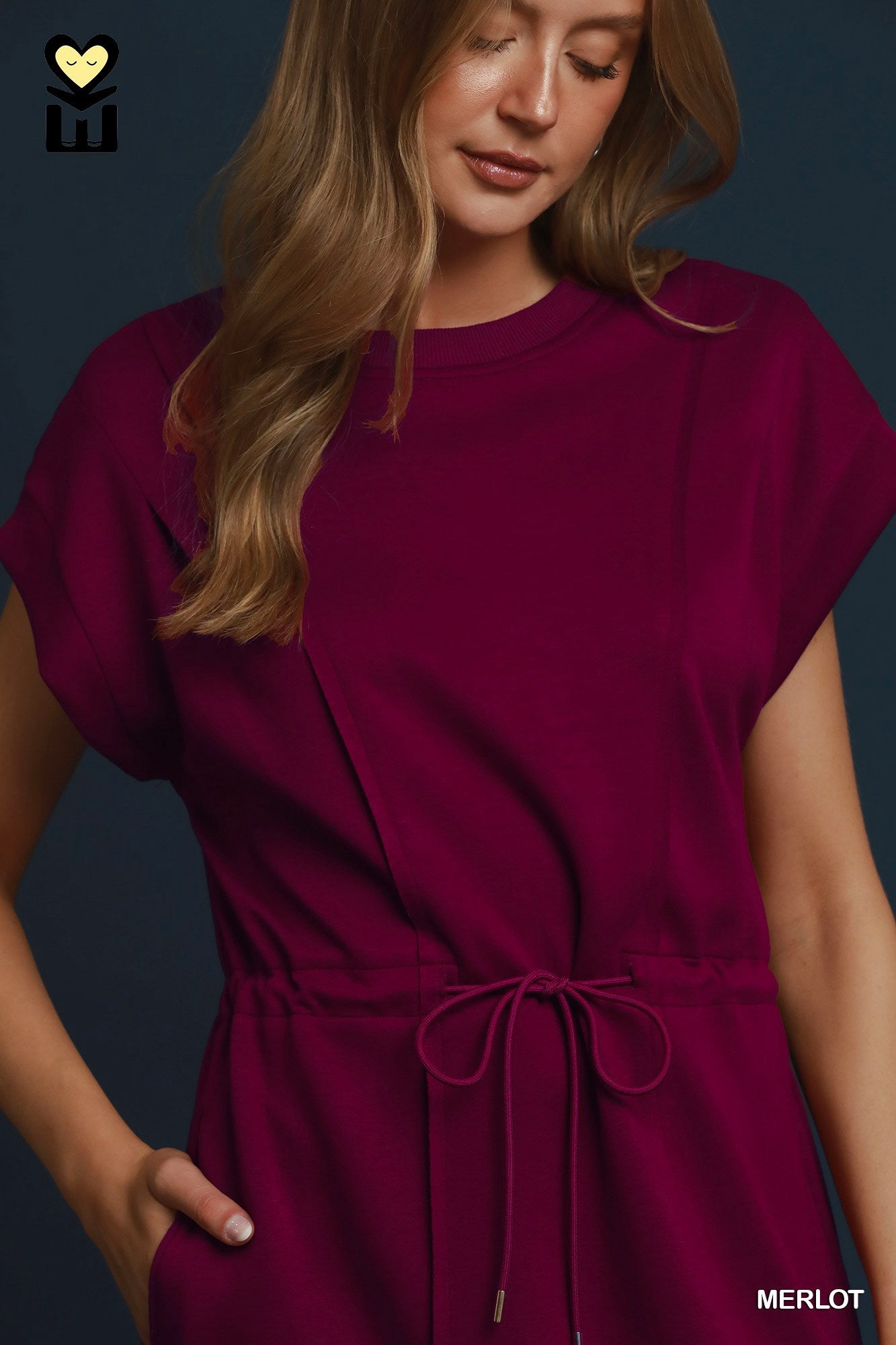 New UMGEE Wine Size Small Short Sleeve Dress