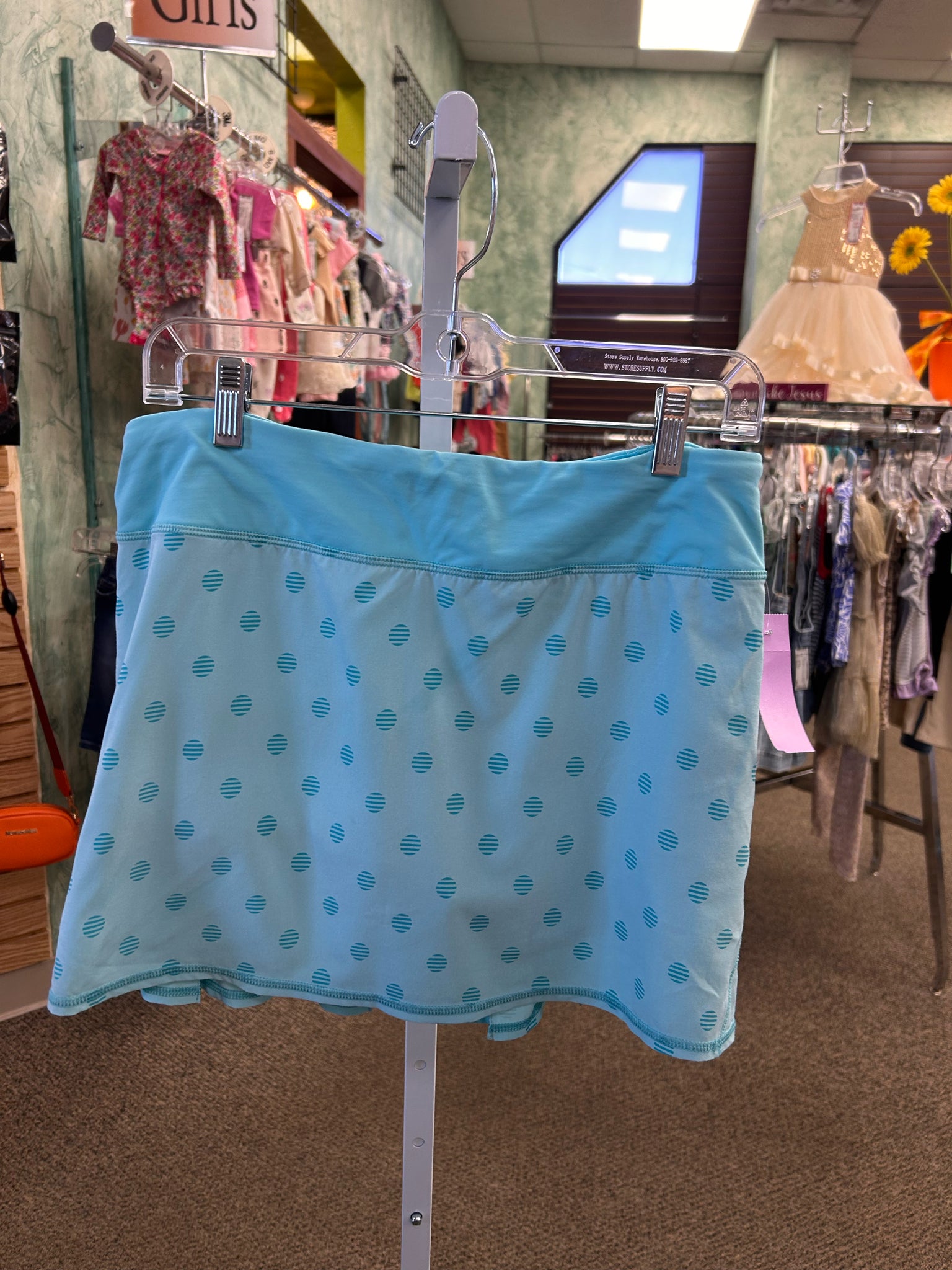 Pre-owned Lululemon Blue Polka Size: 8 Designer Skort