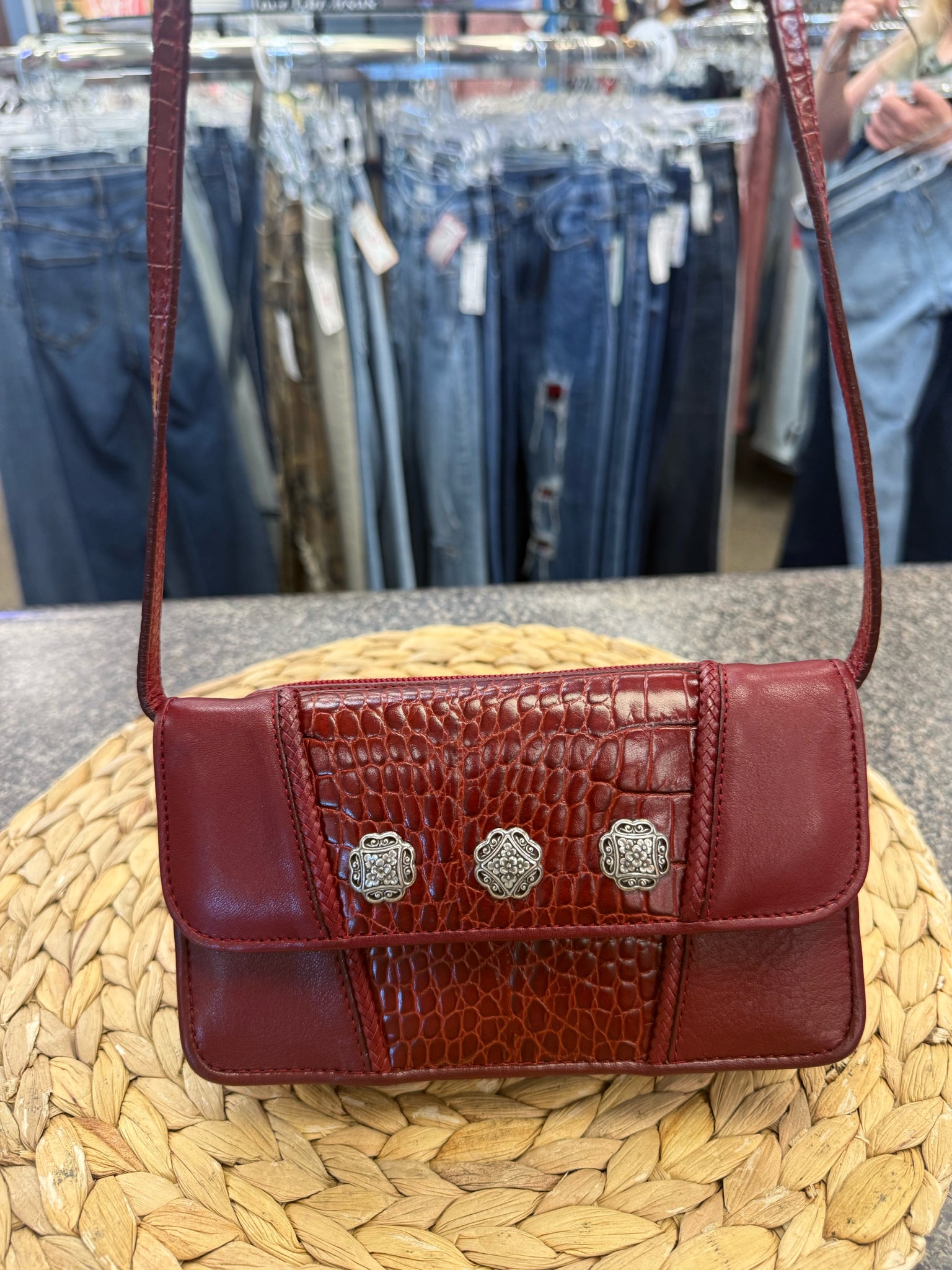 Pre-owned BRIGHTON DEEP RED Animal S Crossbody Purse