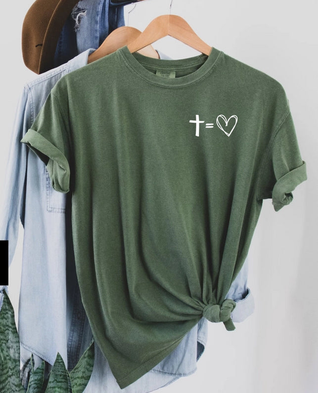 New Faith and Life Dark Olive Size S Short Sleeve Tee