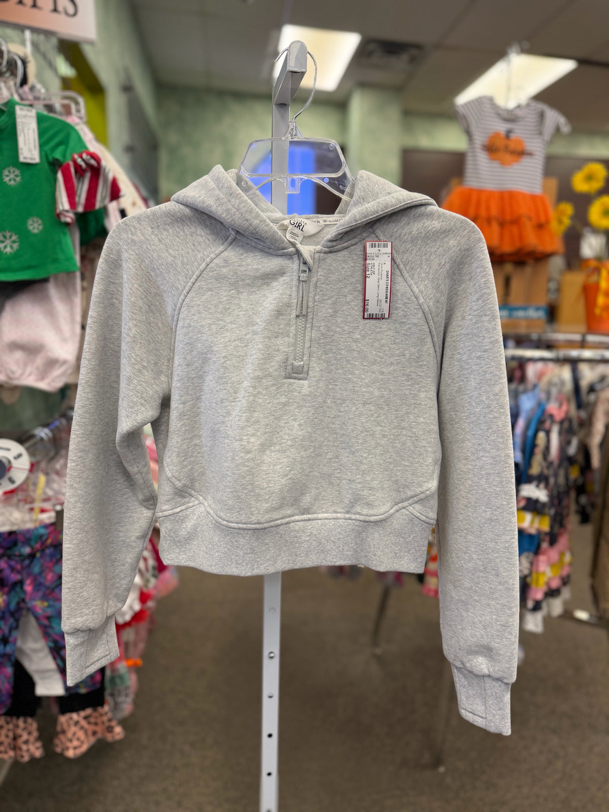 Pre-owned ATHLETA Gray blend Size 12 Long Sleeve Girls Pullover