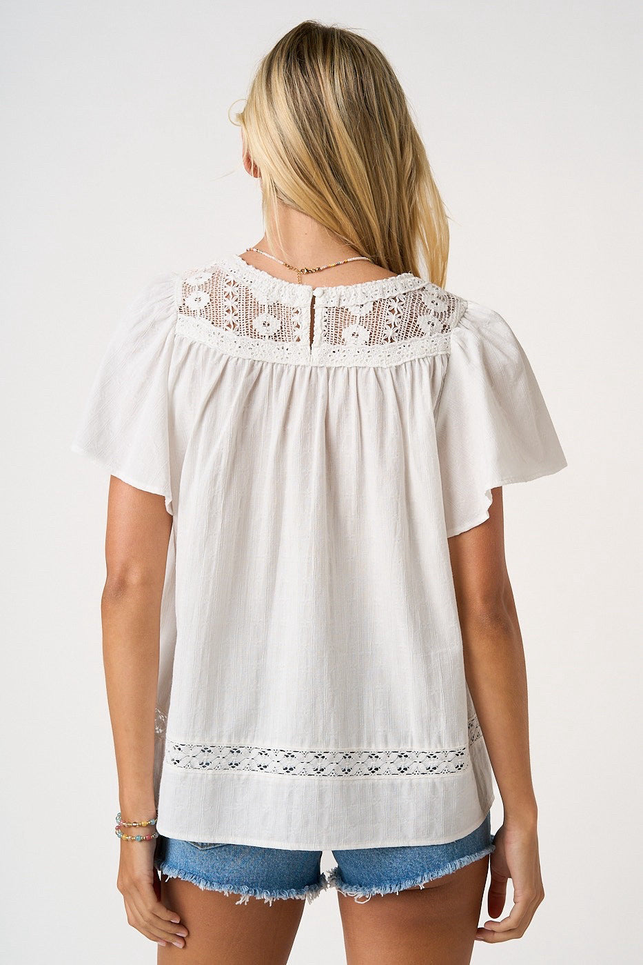 New MITTOSHOP Ivory Size: S Short Sleeve Blouse