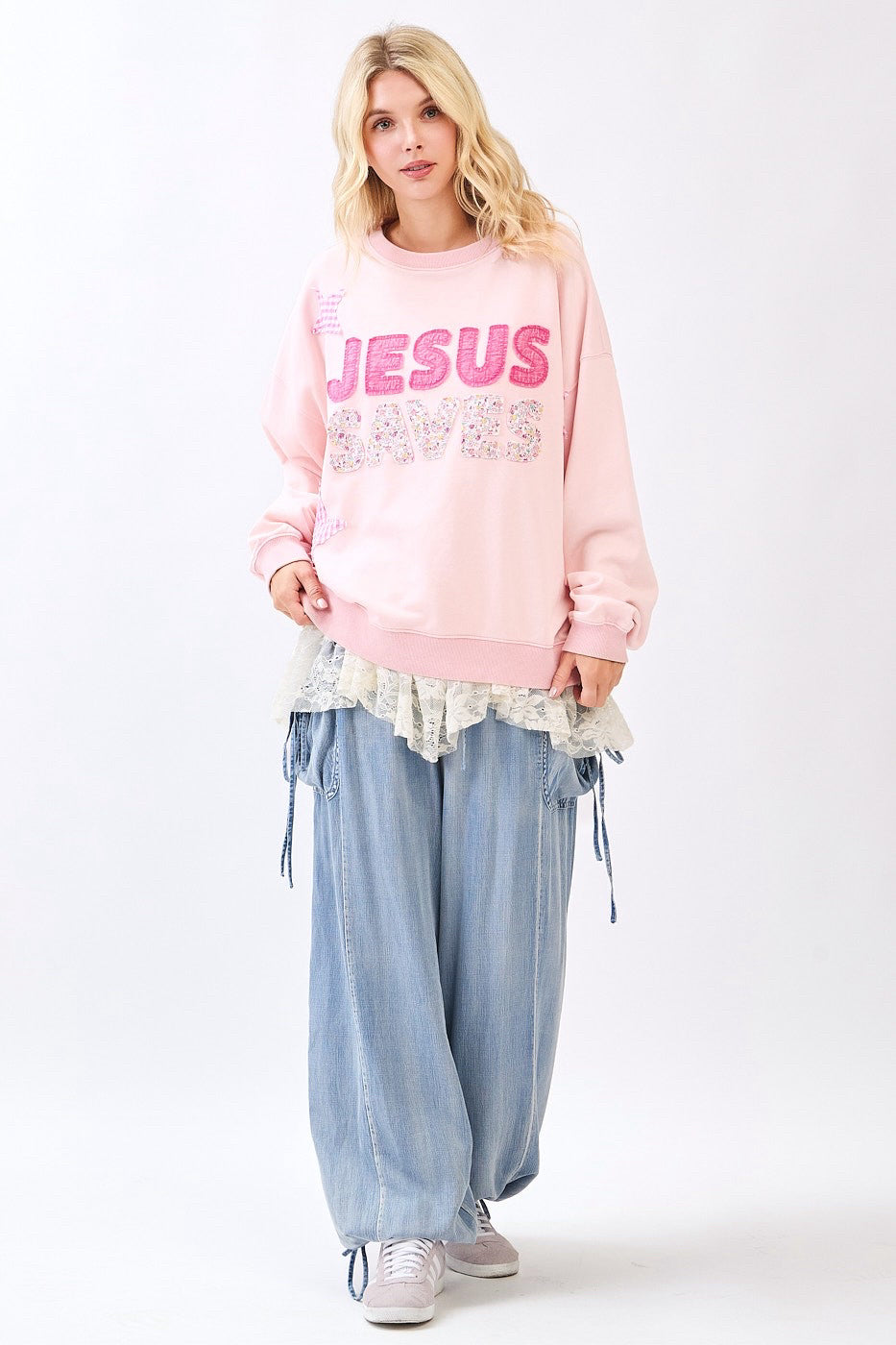 New MITTOSHOP Light pink Size S Long Sleeve Sweatshirt