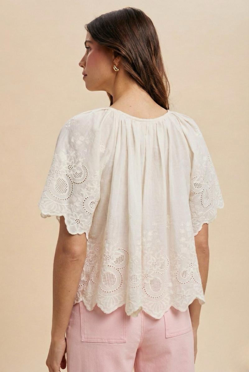 New ANNIEWEAR Ivory Size: S Short Sleeve Blouse