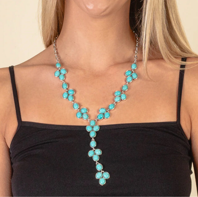 New YF Turquoise Silver Necklace