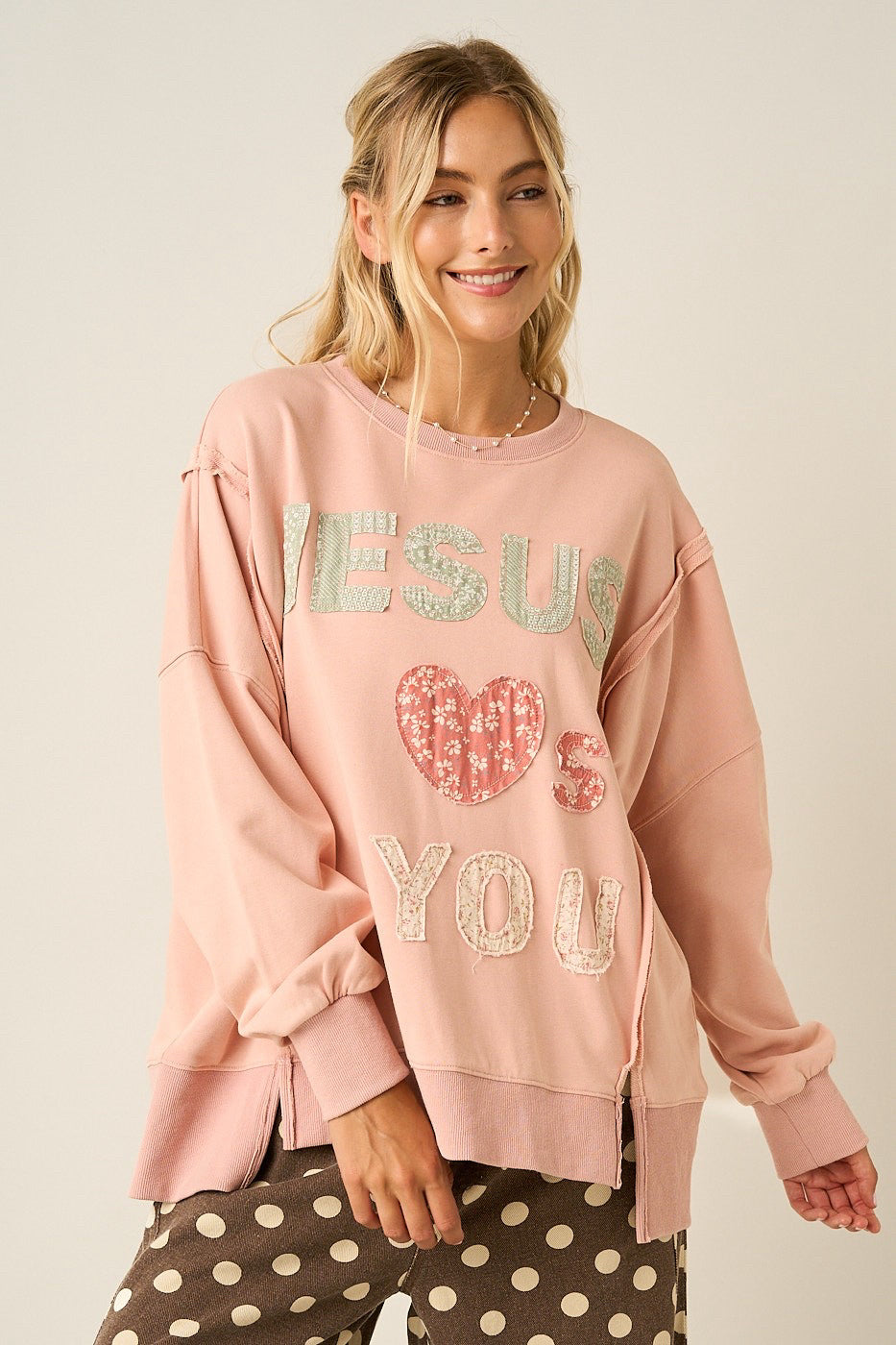 New MITTOSHOP Dusty pink Size S/M Long Sleeve Sweatshirt