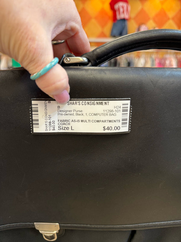 Pre-owned COACH Black COMPUTER BAG Designer Purse