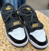 Pre-owned AIR JORDAN Black Red Trim C-SIZE 4 Boys Designer Sneaker