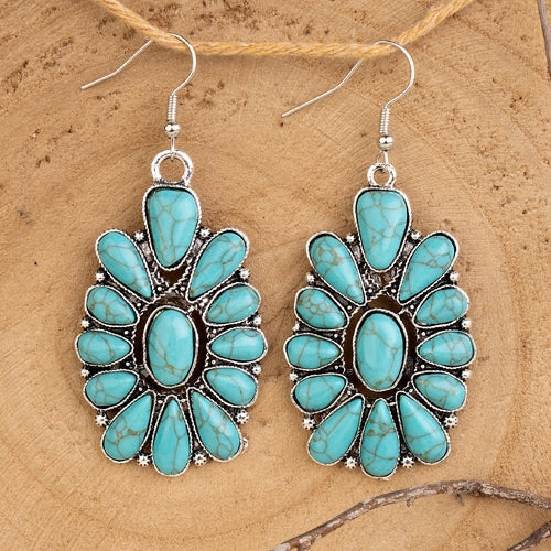 New YF Turquoise Silver Earring