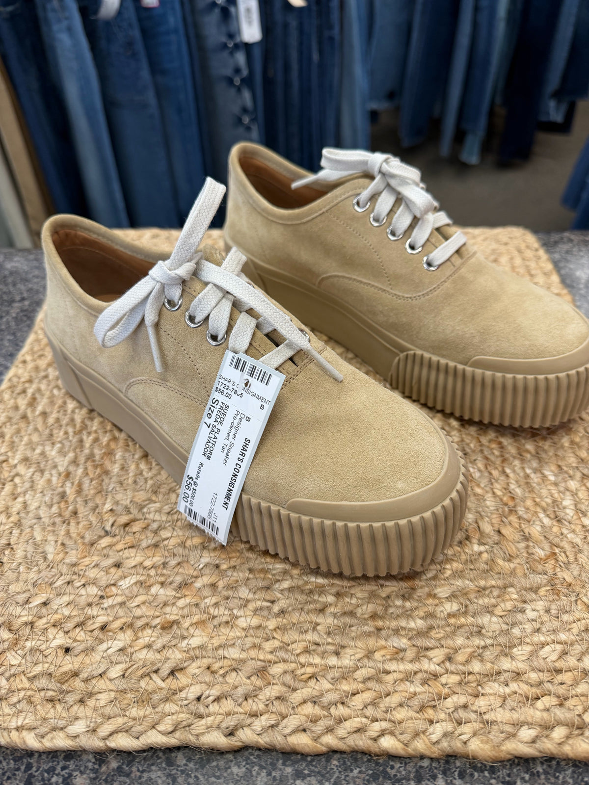 Pre-owned FREDA SALVADOR Tan Size 7 Designer Sneaker