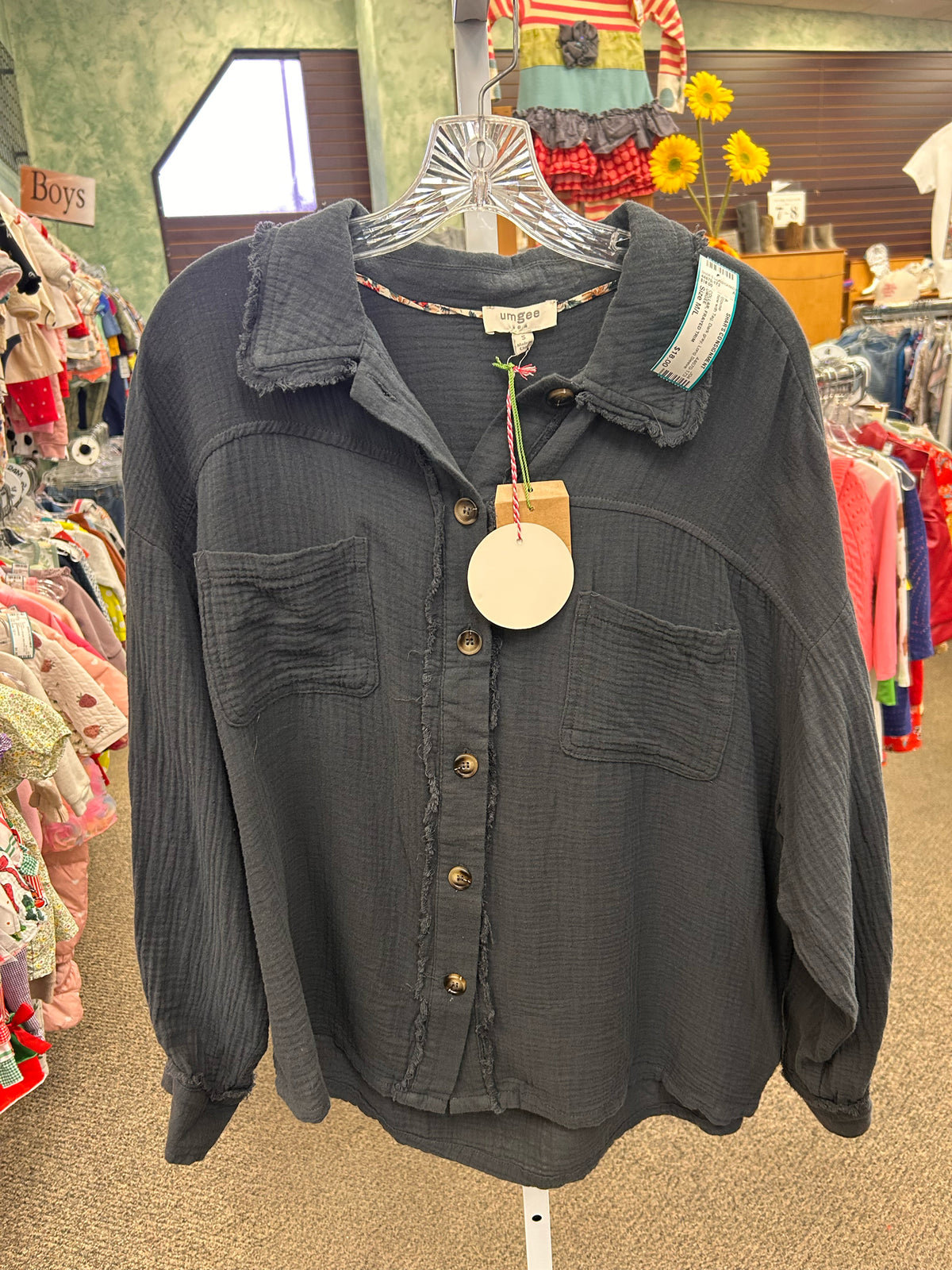 New with Tag UMGEE Dark gray Size: M/L Long Sleeve Blouse