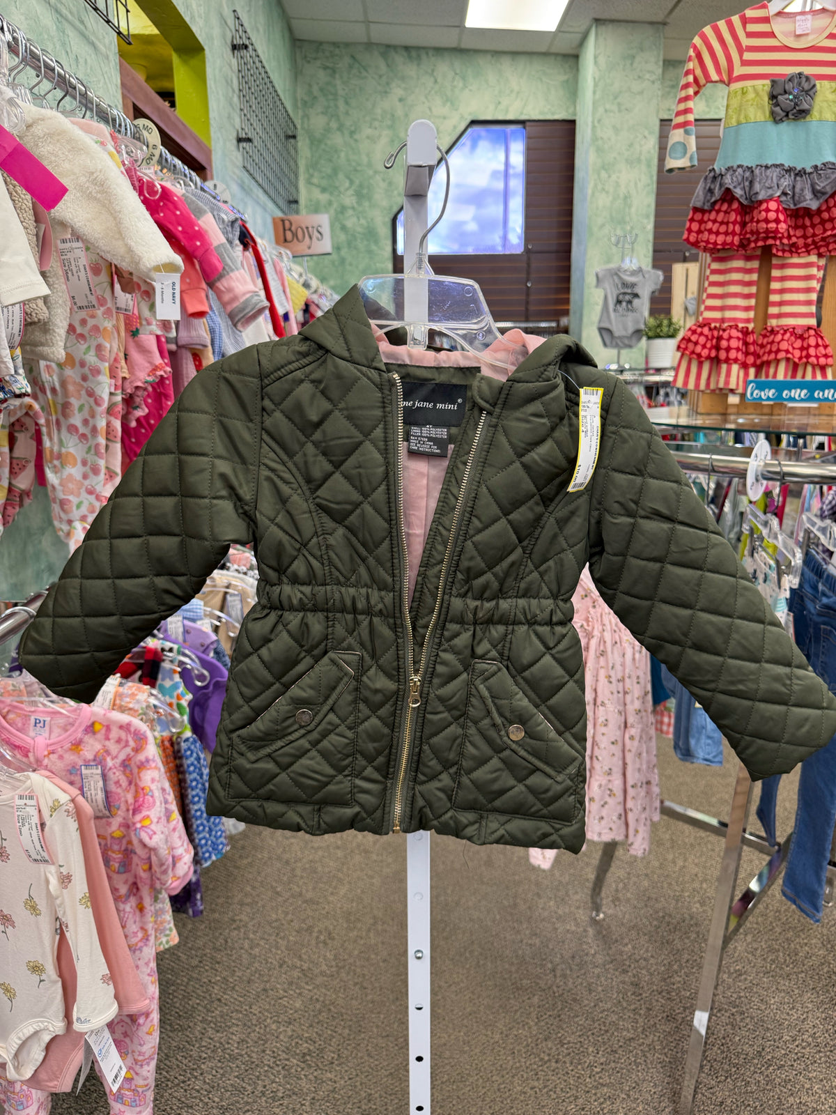 Pre-owned Me Jane Mini Dark Olive Size 4 Girls Jacket