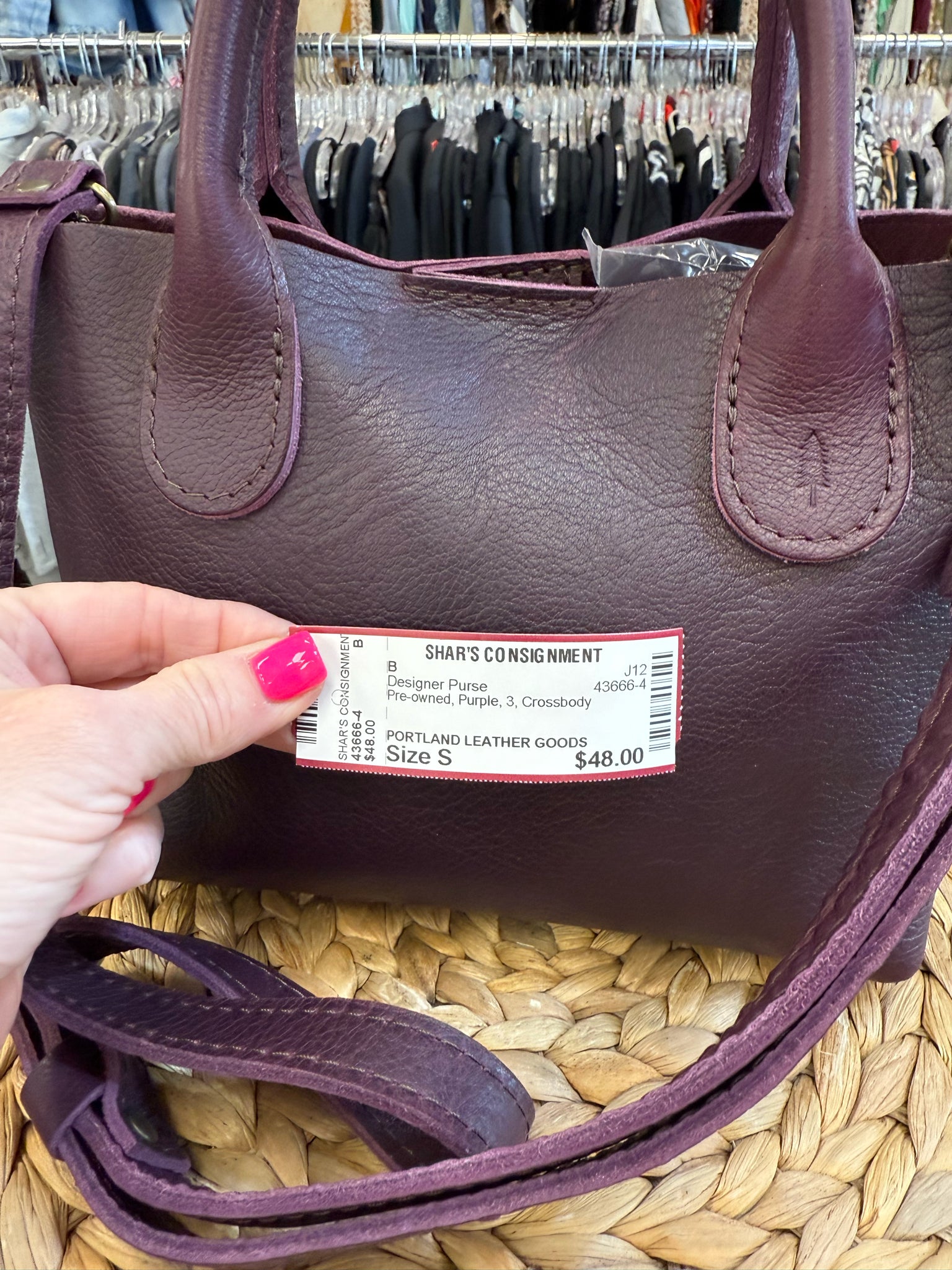 Pre-owned PORTLAND LEATHER GOODS Purple Crossbody Designer Purse