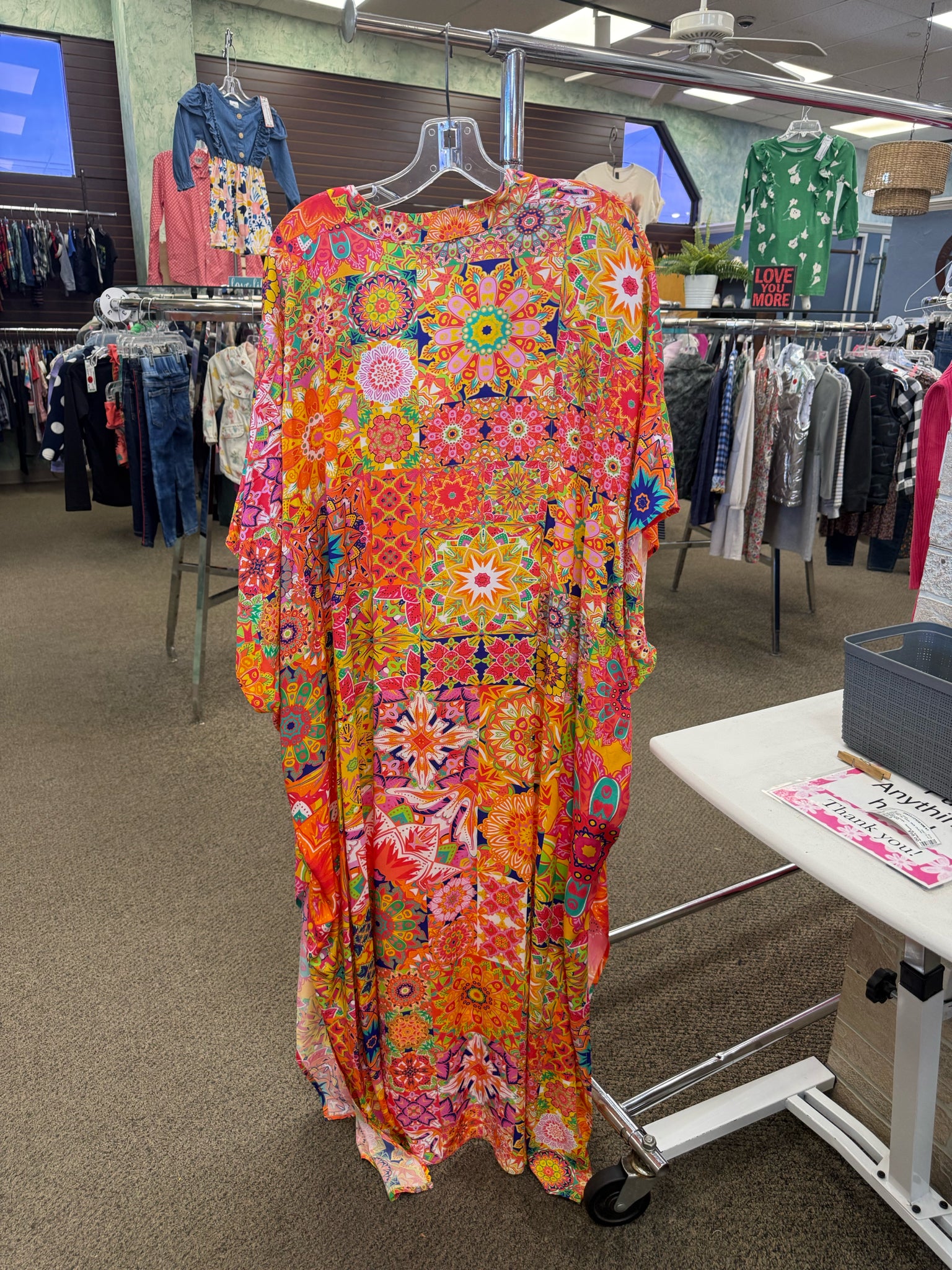 New with Tag JOHNNY WAS Yellow Multi Size 8 Quarter Sleeve Designer Dress