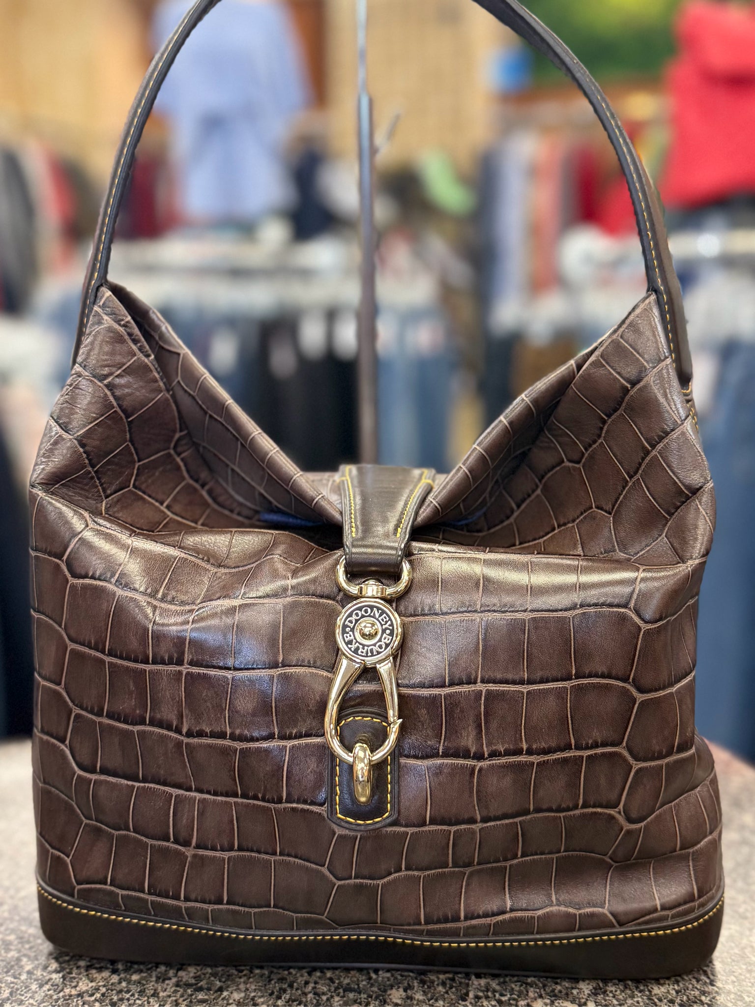 Pre-owned DOONEY&BOURKE Brown animal Shoulder Designer Purse