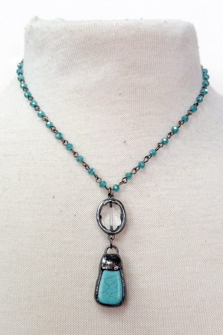 New with Tag DYLAN Turquoise Silver Necklace