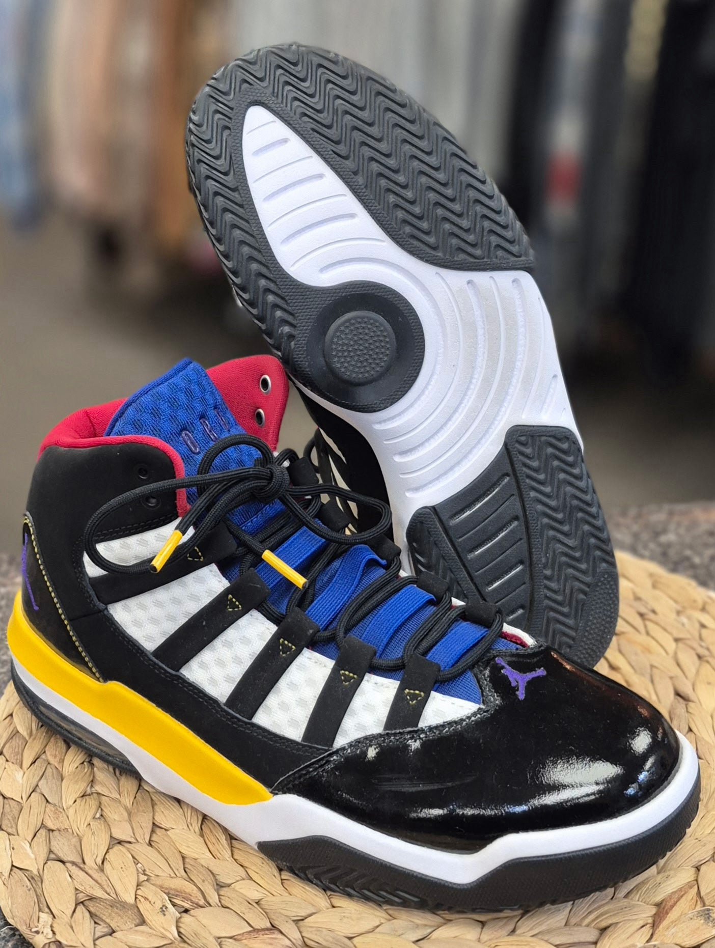 Pre-owned Nike Air Jordan Black Blue SHOE SIZE 10 MENS Designer Sneaker