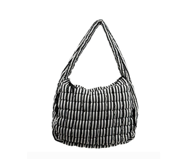 New LILLY GIRL Black check White L Shoulder Purse