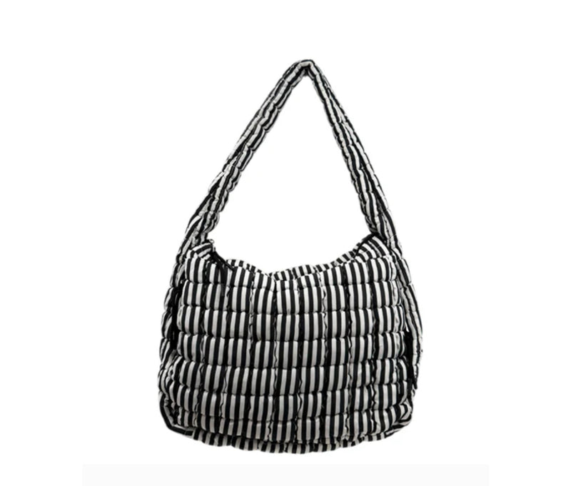 New LILLY GIRL Black check White L Shoulder Purse