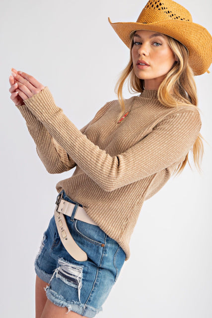 New EASEL Light brown Size S Long Sleeve Blouse