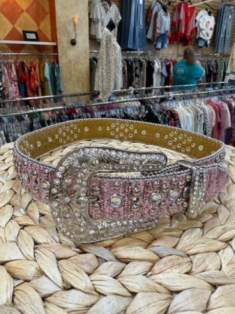 New  Without Tag NOCONA Pink Sparkle Silver Girls Belt