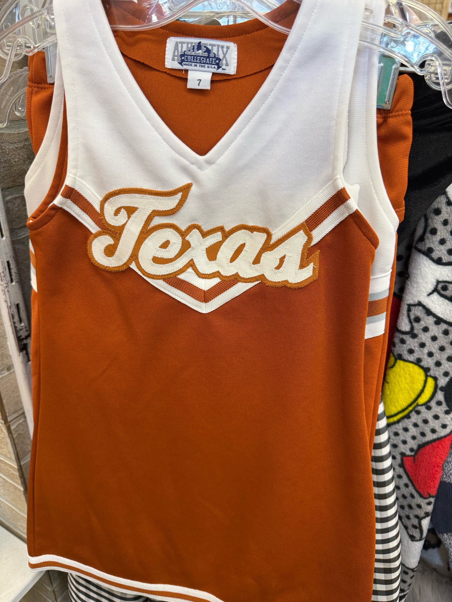 Pre-owned SARA LYNN White Burnt Orange GIRLS SZ: 8 Sleeveless Girls Dress
