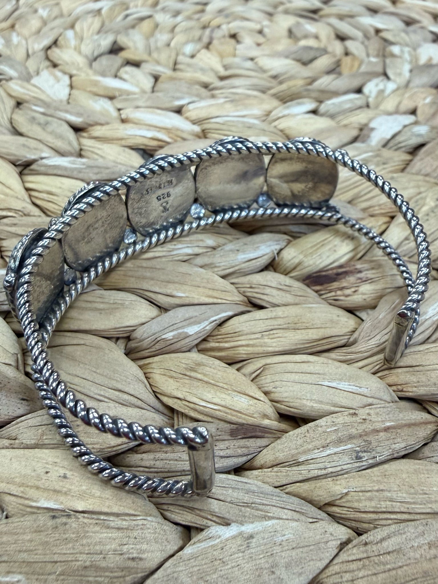 Pre-owned Sterling Silver STERLING SILVER Turquoise Designer Bracelet