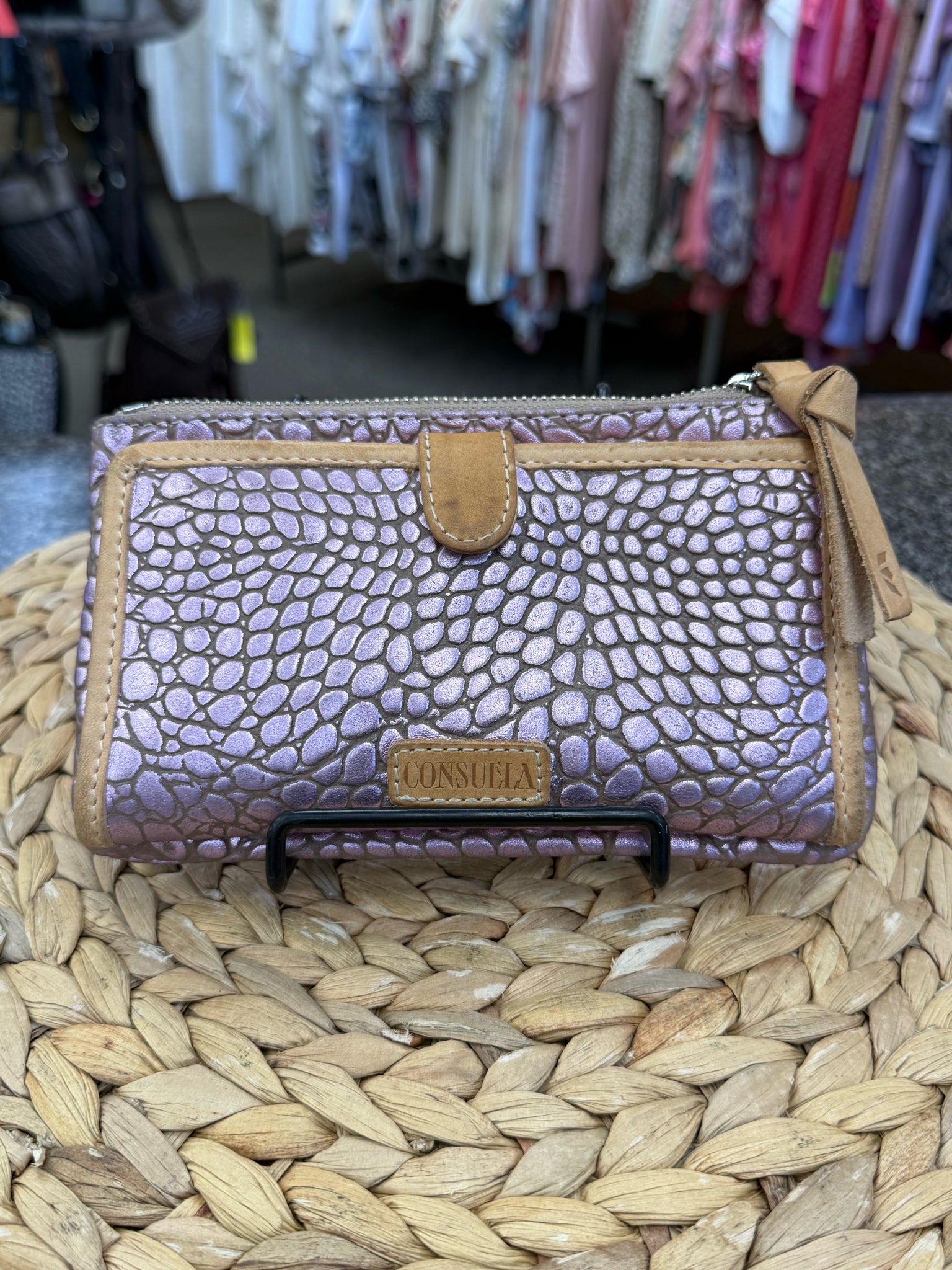Pre-owned CONSUELA Purple Brown Trim Wallet