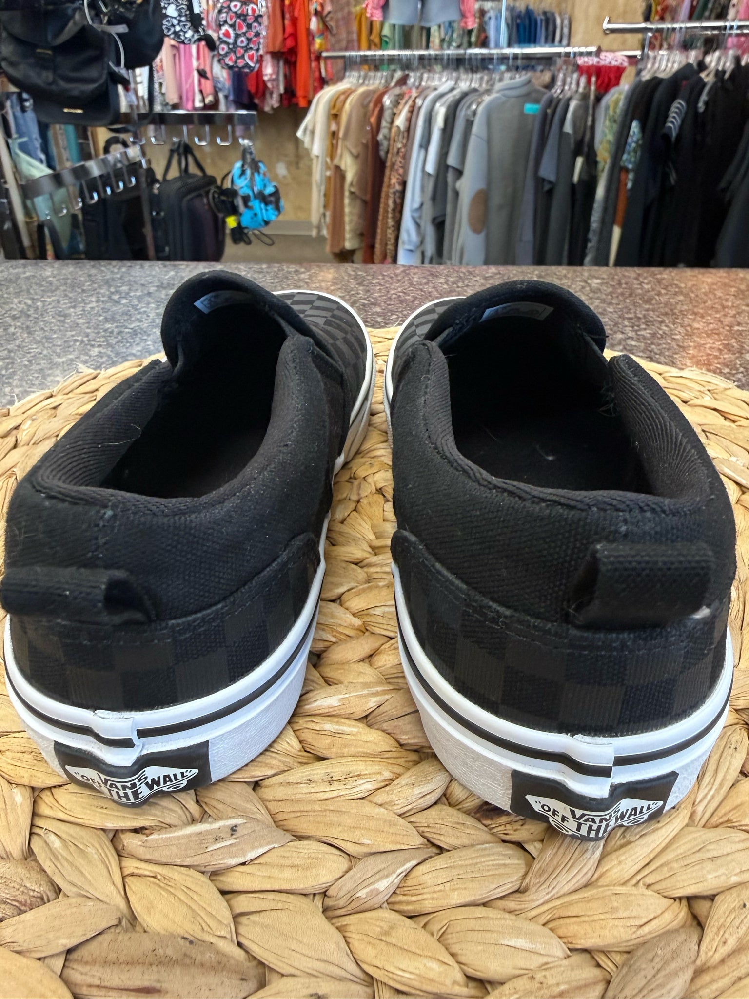 New  Without Tag VANS Black check Black C-SIZE 4 Boys Shoes