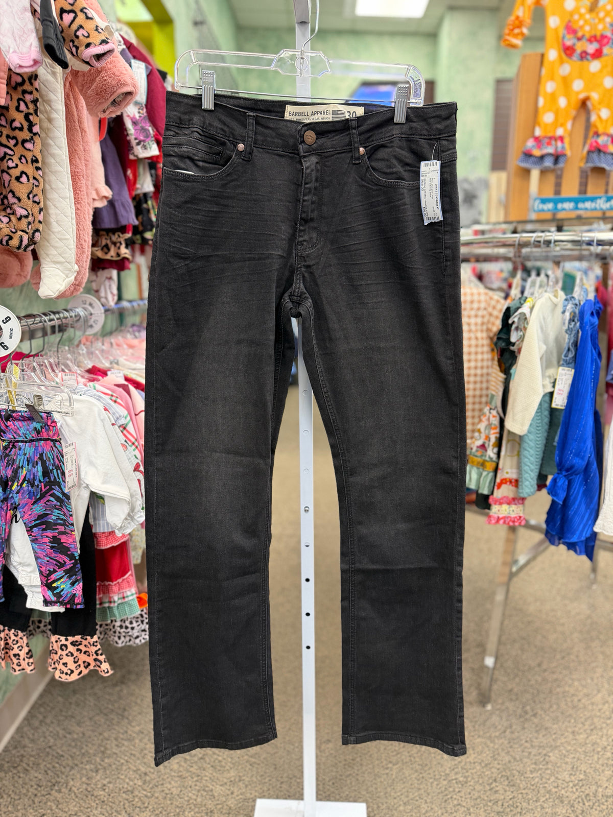 New with Tag BARBELL APPAREL Black Mens Size 30 Mens Designer Jean