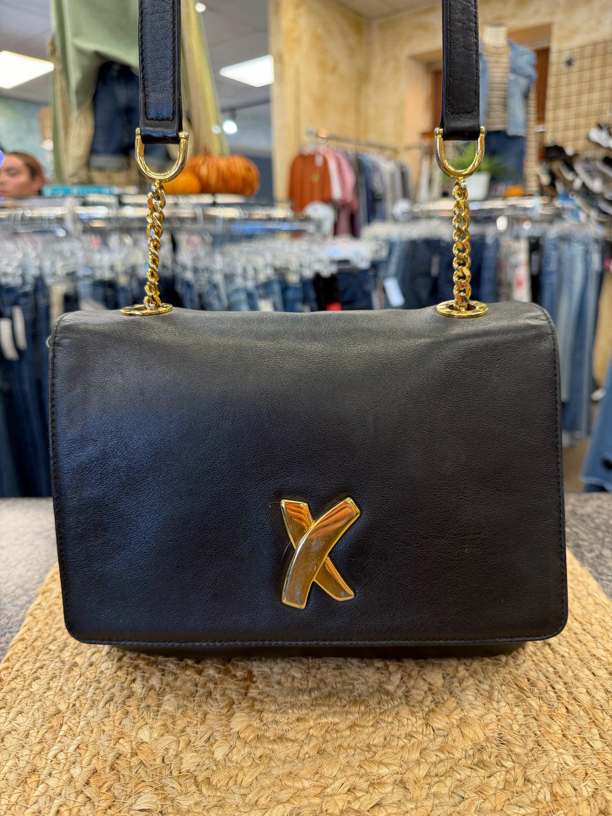 Pre-owned PALOMA PICASSO Black Gold Trim S Shoulder Purse