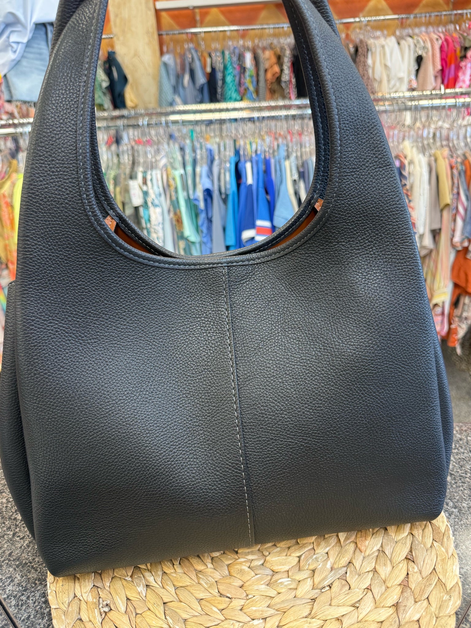 New  Without Tag COACH Black Brown Inside Shoulder Designer Purse