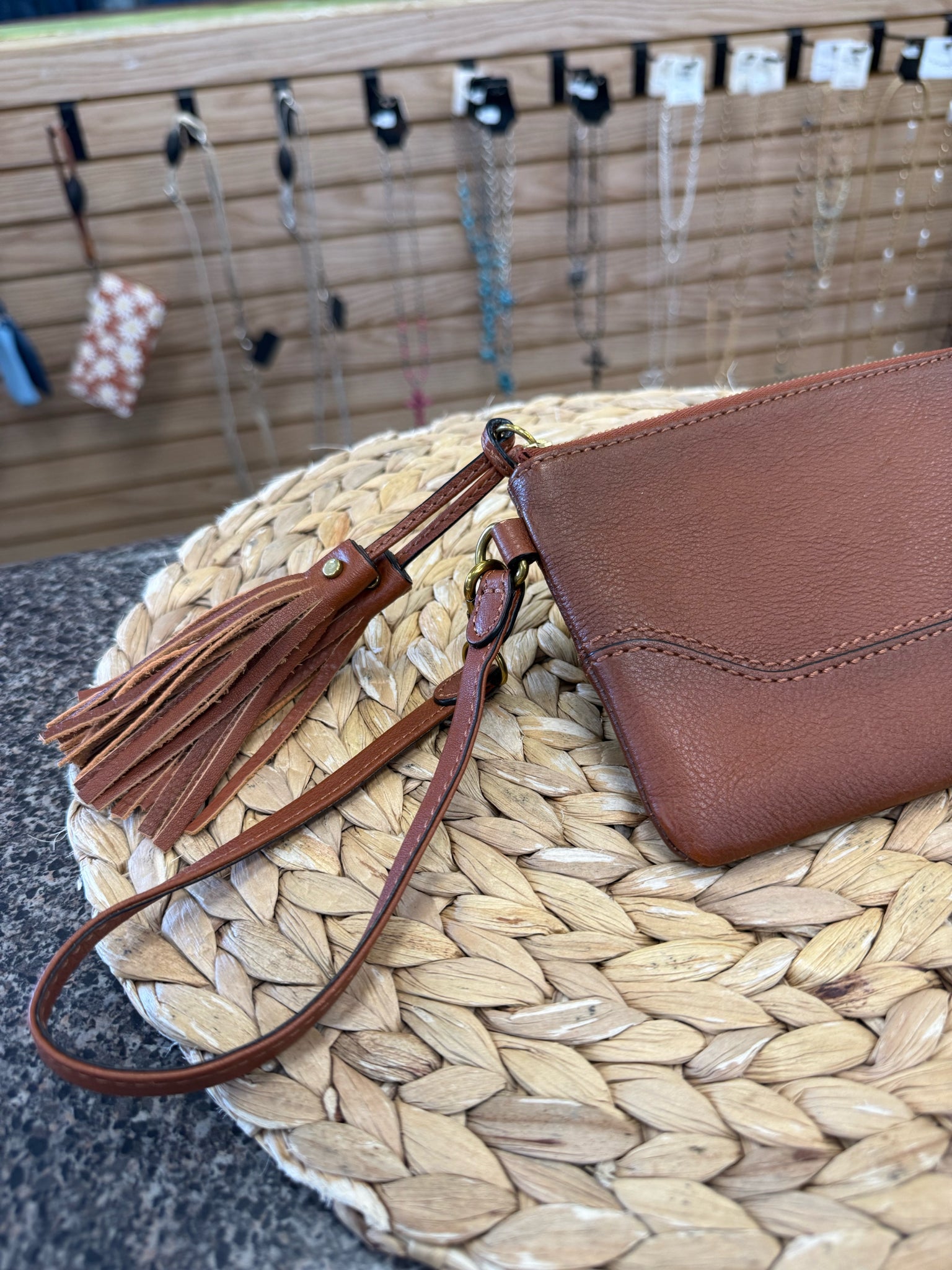 Pre-owned FRYE Brown Wristlet Designer Purse