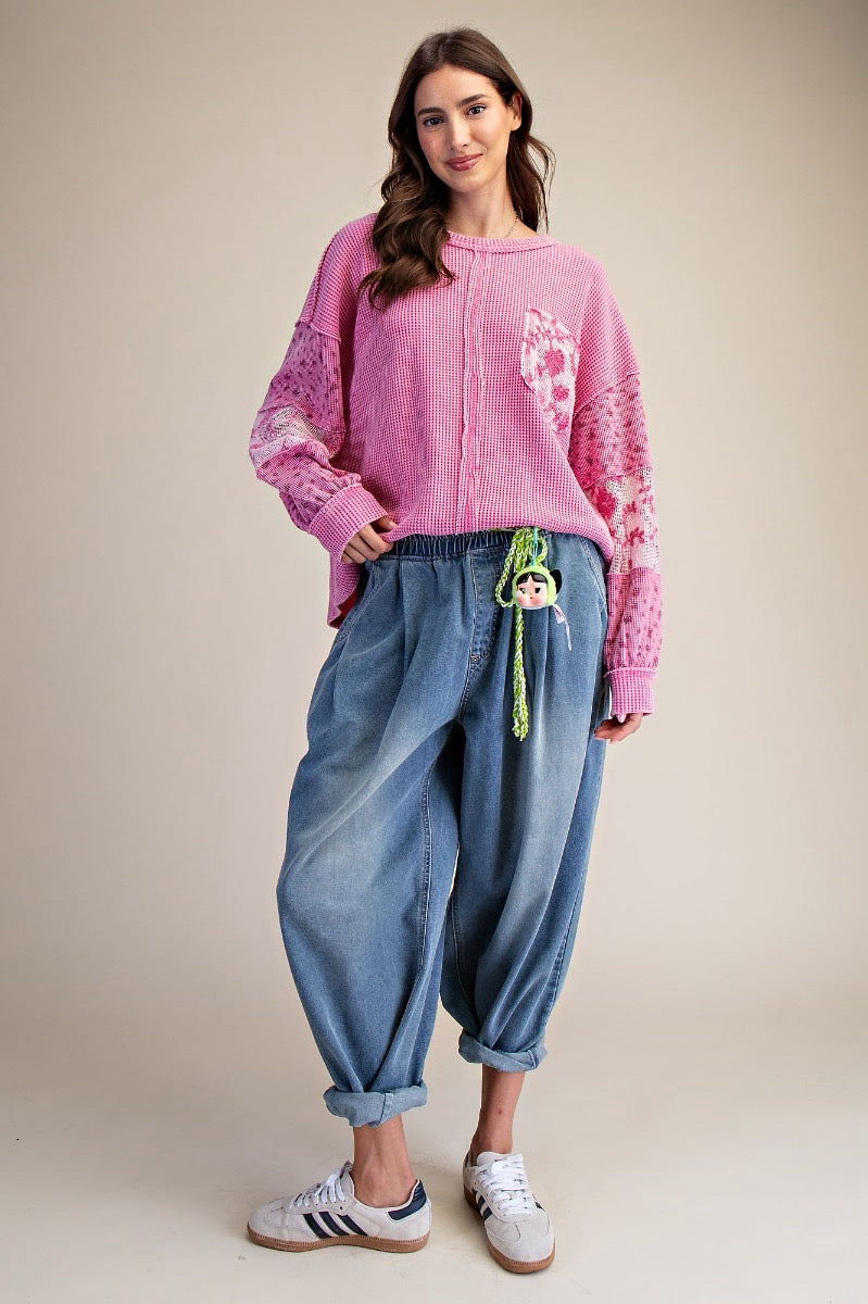 New EASEL Pink Size S Long Sleeve Blouse