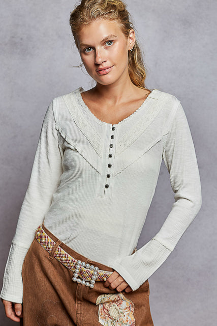 New POL Ivory Size S Long Sleeve Blouse