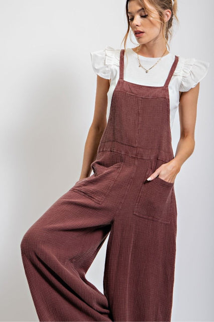 New EASEL Faded Plum # SIZE 1X Overalls