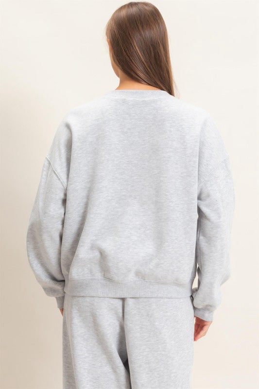 New DOUBLE ZERO Light gray White Trim Dr Size S Long Sleeve PantSet