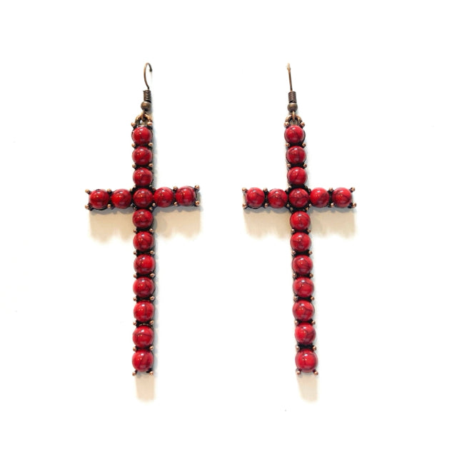 New WESTERN Red Bronze Trim Earring