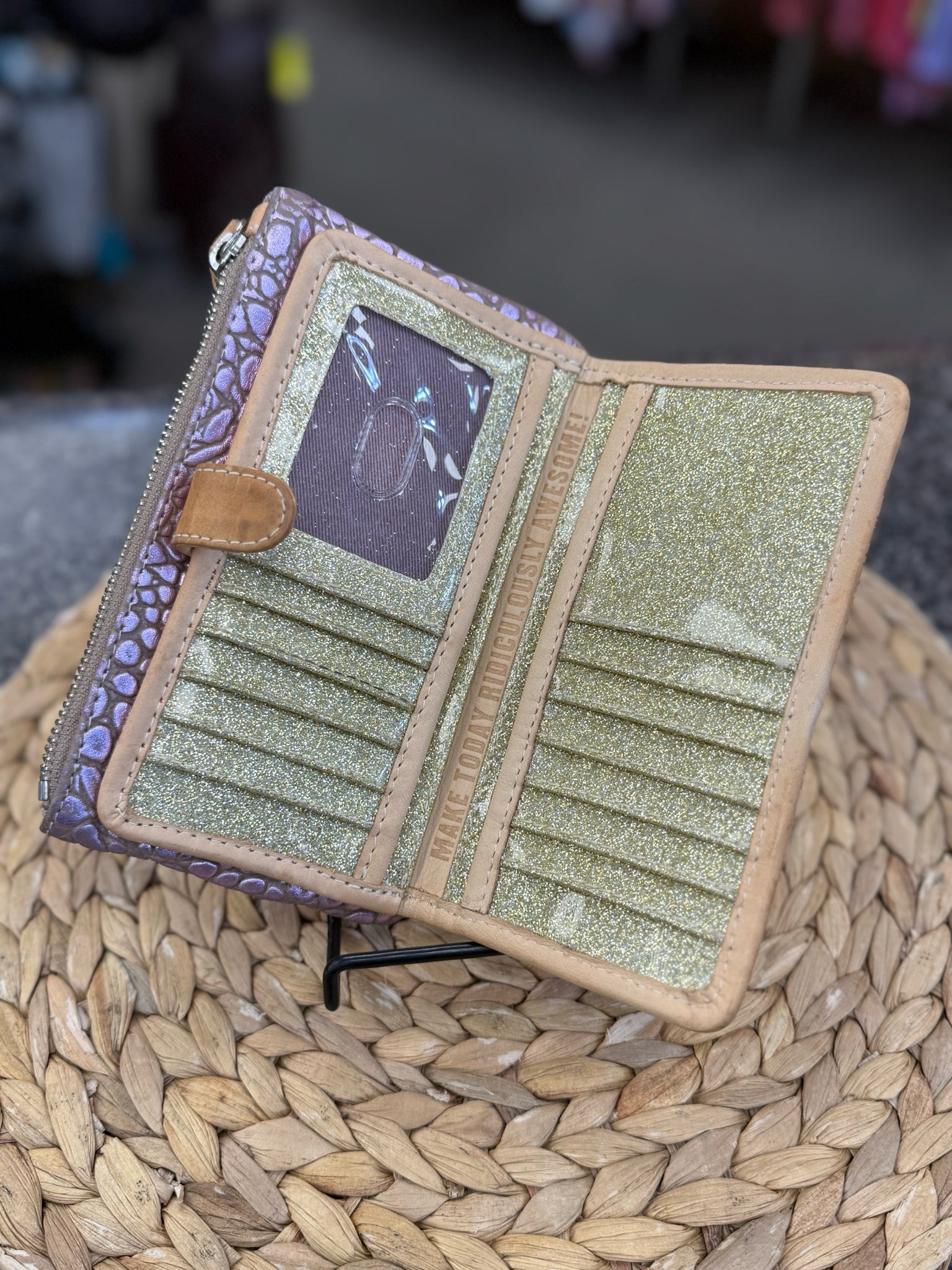 Pre-owned CONSUELA Purple Brown Trim Wallet