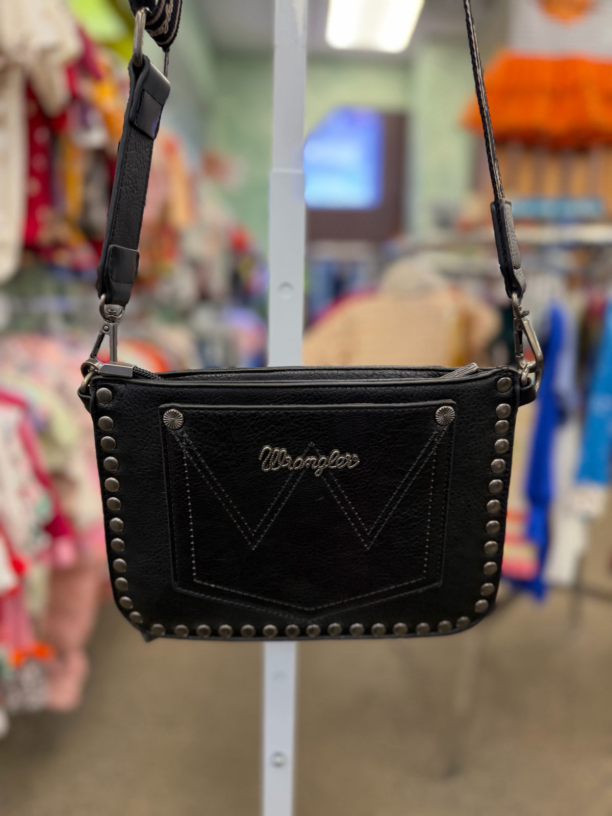 Pre-owned WRANGLER Black Silver Trim S Crossbody Purse