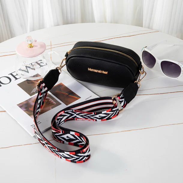 New MONTANA WEST Black Red Print S Crossbody Purse