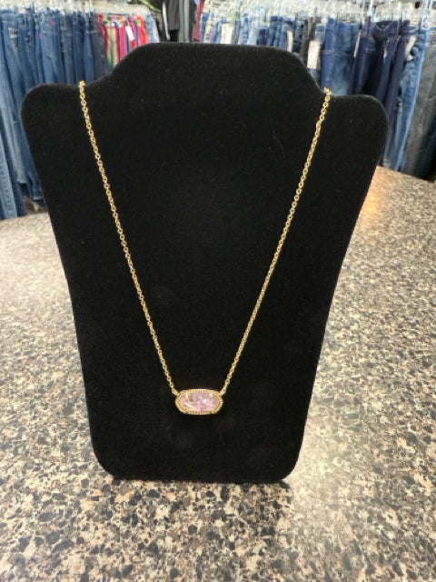 Pre-owned KENDRA SCOTT Lavender Rose Gold Designer Necklace