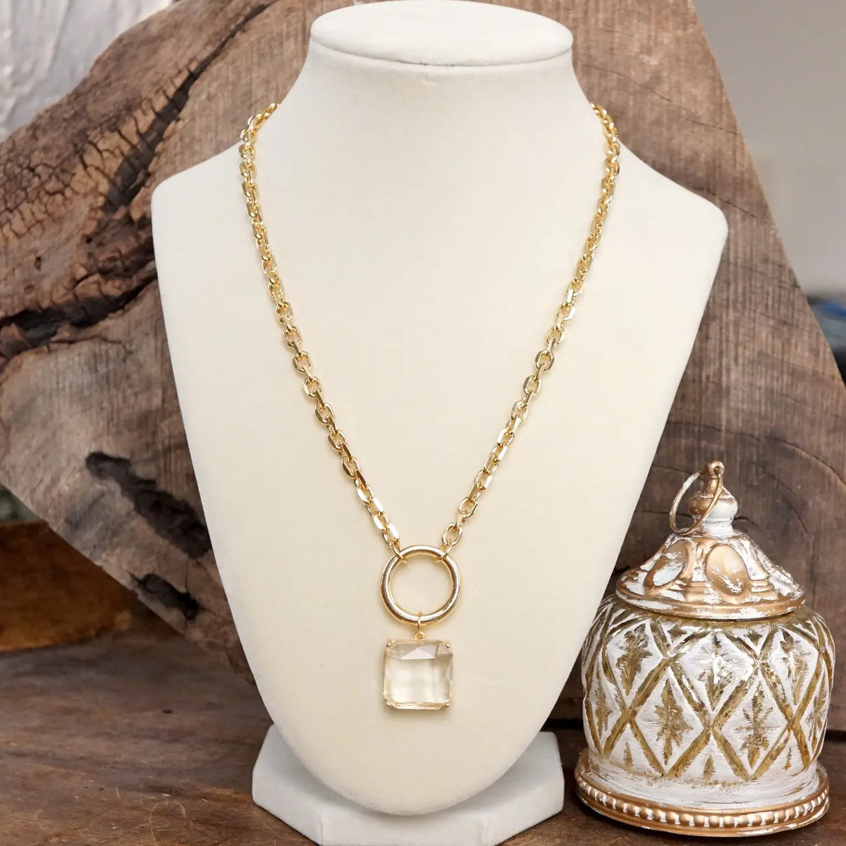New PENNY Gold clear Necklace