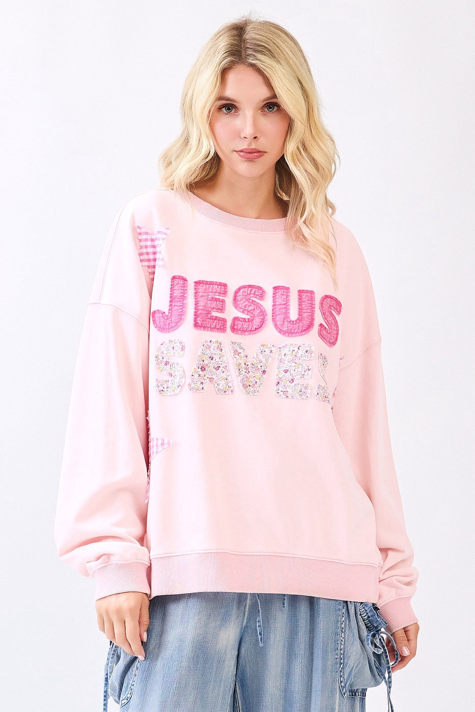 New MITTOSHOP Light pink Size S Long Sleeve Sweatshirt