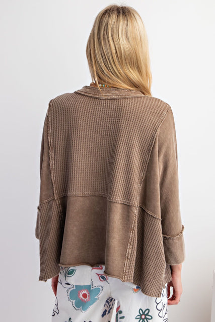 New EASEL Brown Size S Long Sleeve Blouse